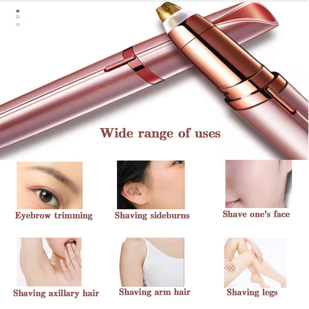 Art&Beauty Facial Hair Remover, Painless Electric Trimmer and Epilator - Razor Tool for Face, Lips, Nose - Women and Men (Pink, No Battery Included)