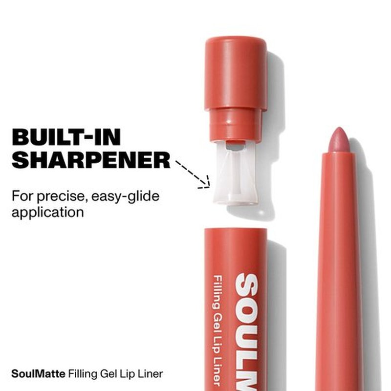 MORPHE Soulmatte Gel Lip Liner - Creamy Lip Pencil with a Matte Formula - Precision Contour Pencil with Sweet Almond & Tea Seed Oil for Long-Lasting Definition - Whipped (0.007 oz)