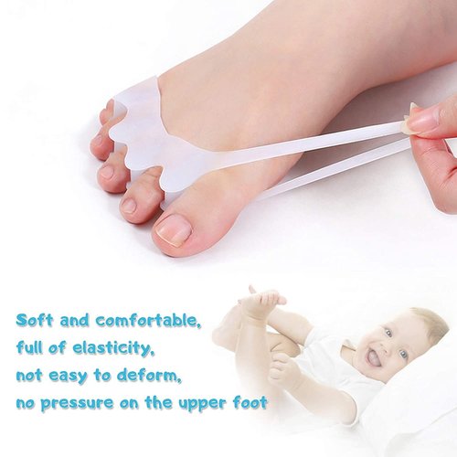 3 Pairs Kid Gel Toe Separator for Children (3-6 Years Old),Silicone Bunion Corrector for Kids Toe Straightener Foot Stretcher Big Toe spacers Toe spreaders(6 pcs), Blue