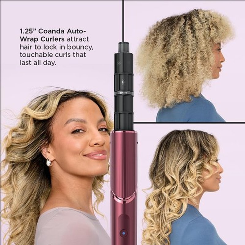 Shark FlexStyle Air Styling System - Powerful Hair Dryer Brush & Multi-Styler with Auto-Wrap Curlers | Black Cherry