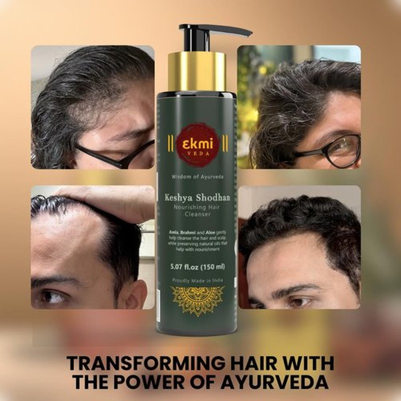 EKMIVEDA Ayurvedic Hair Growth Sulfate Free Shampoo With Reetha, Shikakai, Bhringraj, Amla For Hair Loss Control. Hair Regrowth Treatment For Women & Men. Hair Thickening Rosemary Shampoo, 5.07 Fl Oz