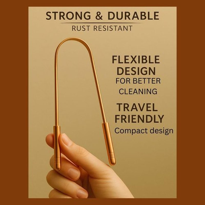 ALADEAN Copper Tongue Cleaner with Case, Pack of 3, Tongue Scraper for Adults, Oral Care & Hygiene (3pc Pack)