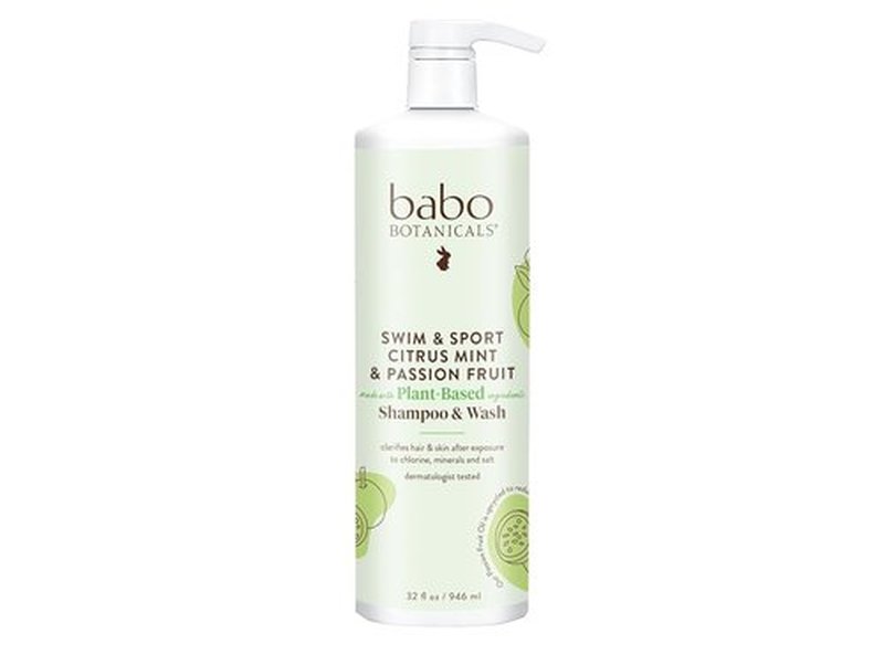 Babo Botanicals Citrus Mint & Passion Fruit Shampoo | Purifying Hair & Body Wash for All Ages - Removes Chlorine & Sweat