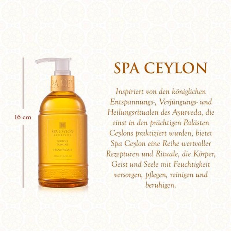 SPA CEYLON Neroli Jasmine Hand Wash - Hydrating Luxury Formula for Soft, Smooth Skin