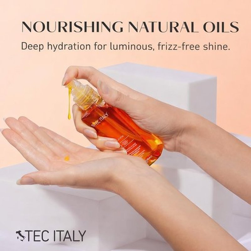 Tec Italy Olio Vital Hair Treatment for Dry & Damaged Hair, Deep Repair, Restores Softness, Shine & Strength, 4.22 fl oz (125 ml)