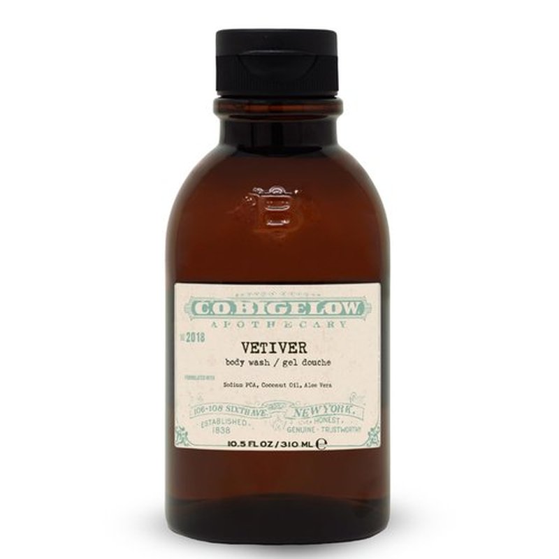 C.O. Bigelow Iconic Collection Vetiver Body Wash, Scented Shower Gel with Coconut Oil and Aloe Vera, 10.5 fl oz
