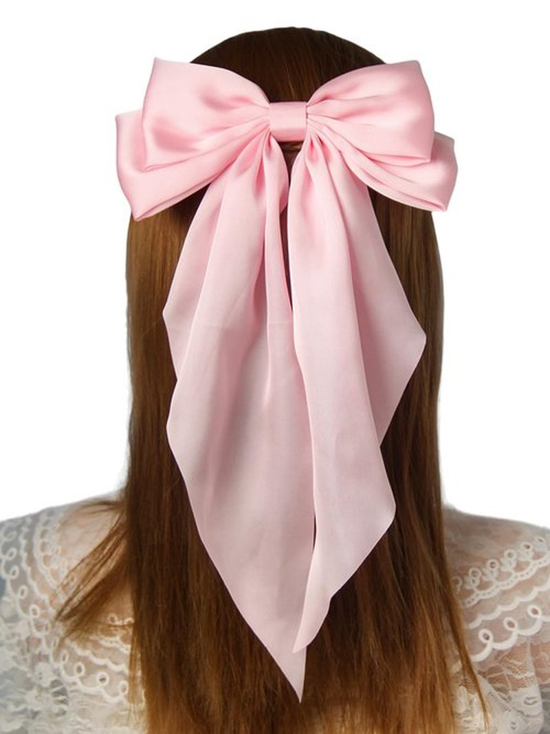 12 PCS Large Hair Bows for Women Girls Cute Ribbon Bow Hair Clips with Long Tails, Big Silky Satin Bows for Hair, Vintage Hair Accessories for Girls Women