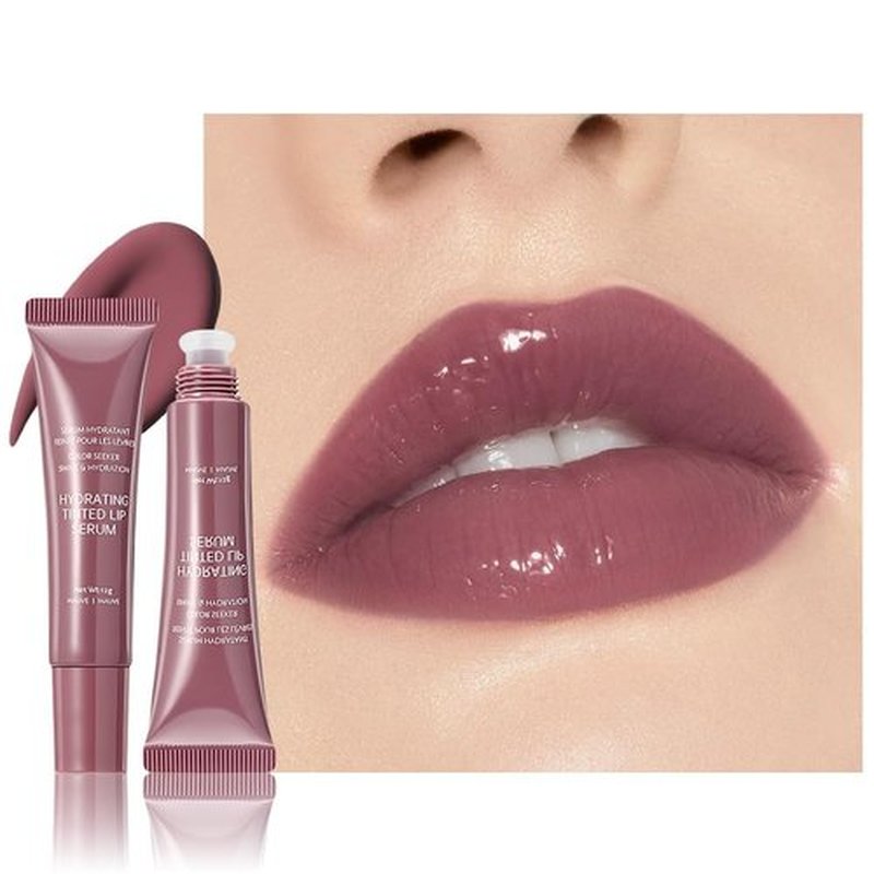 FeiCuiYun Lip Tinted Glowy Balm - Ultra-Hydrating Vegan Lip Serum for Sheer Shine & Softness | Plum