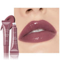FeiCuiYun Lip Tinted Glowy Balm - Ultra-Hydrating Vegan Lip Serum for Sheer Shine & Softness | Plum