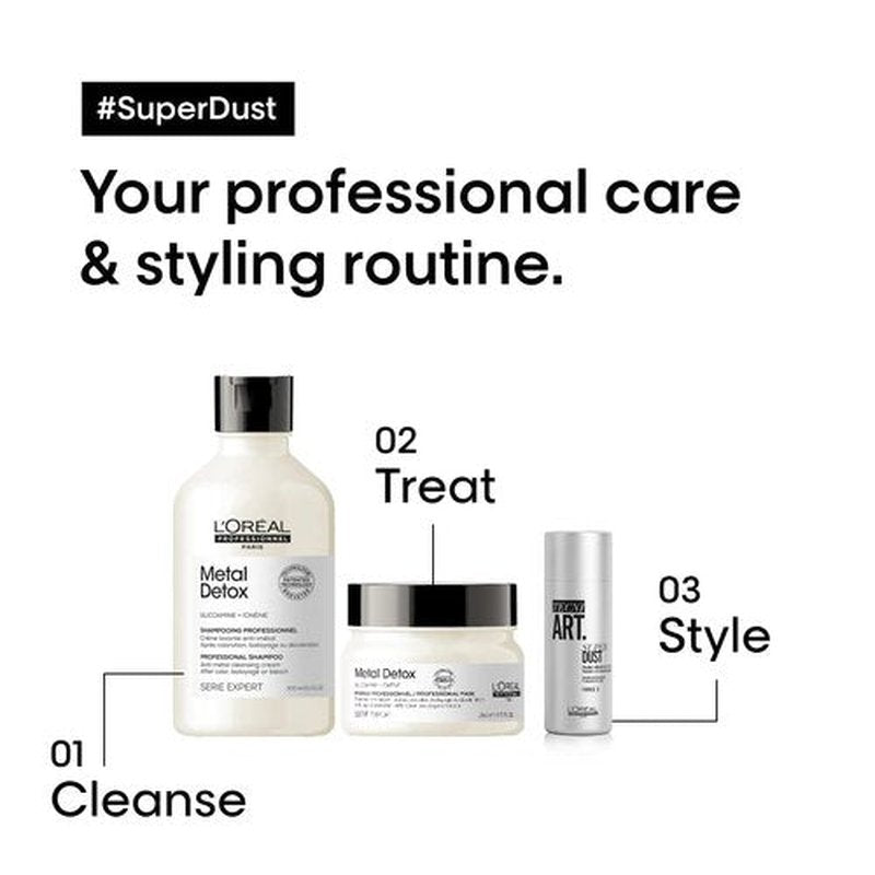 L'Oréal Professionnel Paris Volume Dust - Provides Weightless Volume, Medium Hold Texture Powder, For All Hair Types, Packaging May Vary