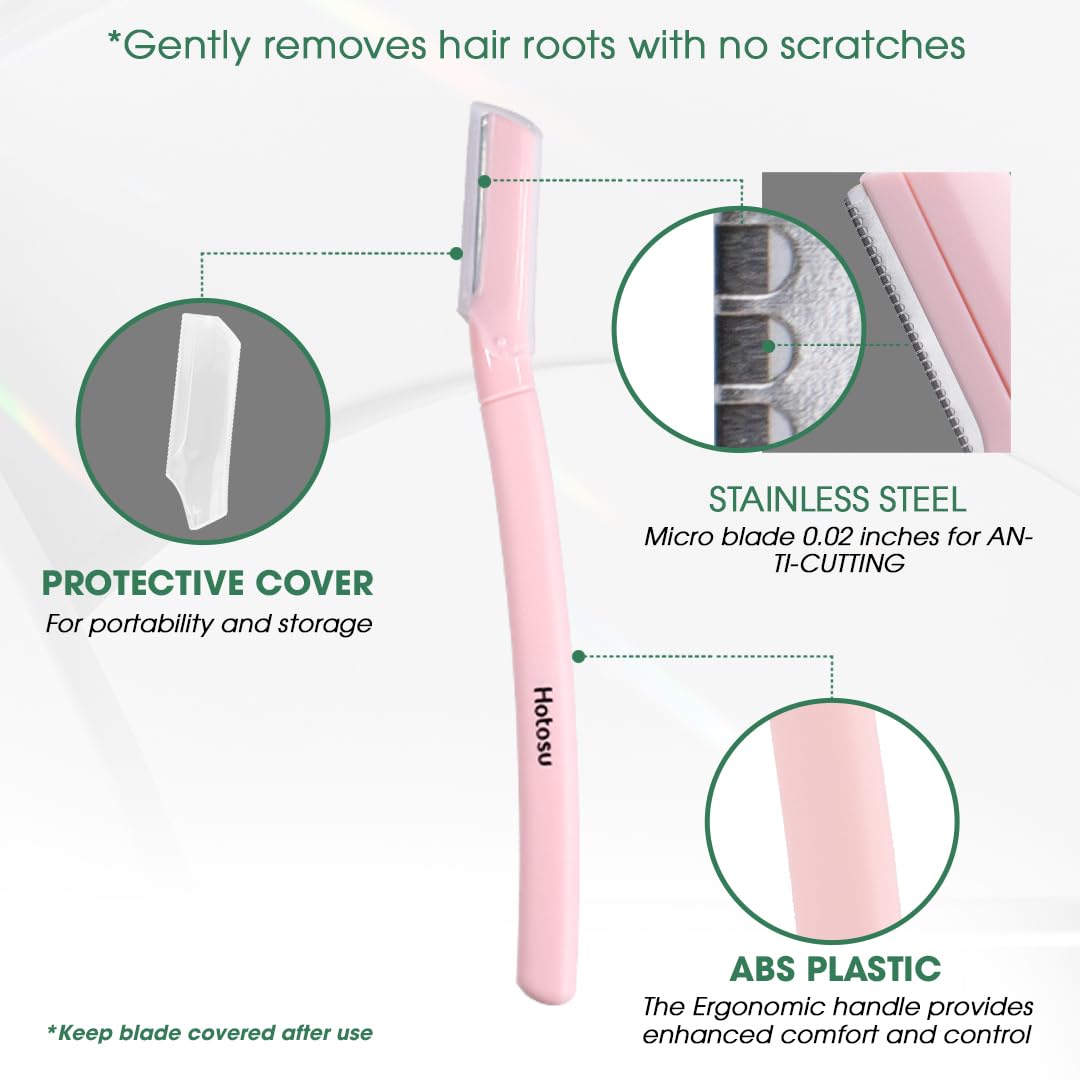 Face Razors for Women & Men Face Hair, Dermaplane Razor with Protective Cap, Womens Facial Razor for Peach Fuzz & Eyebrow Grooming, Ideal Travel Friendly Gift - 9pcs