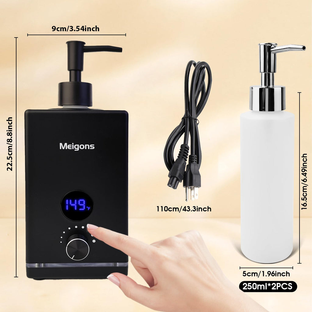 Oil Warmer for Massage, Body Lotion Heater with Two Oil Bottle Dispenser