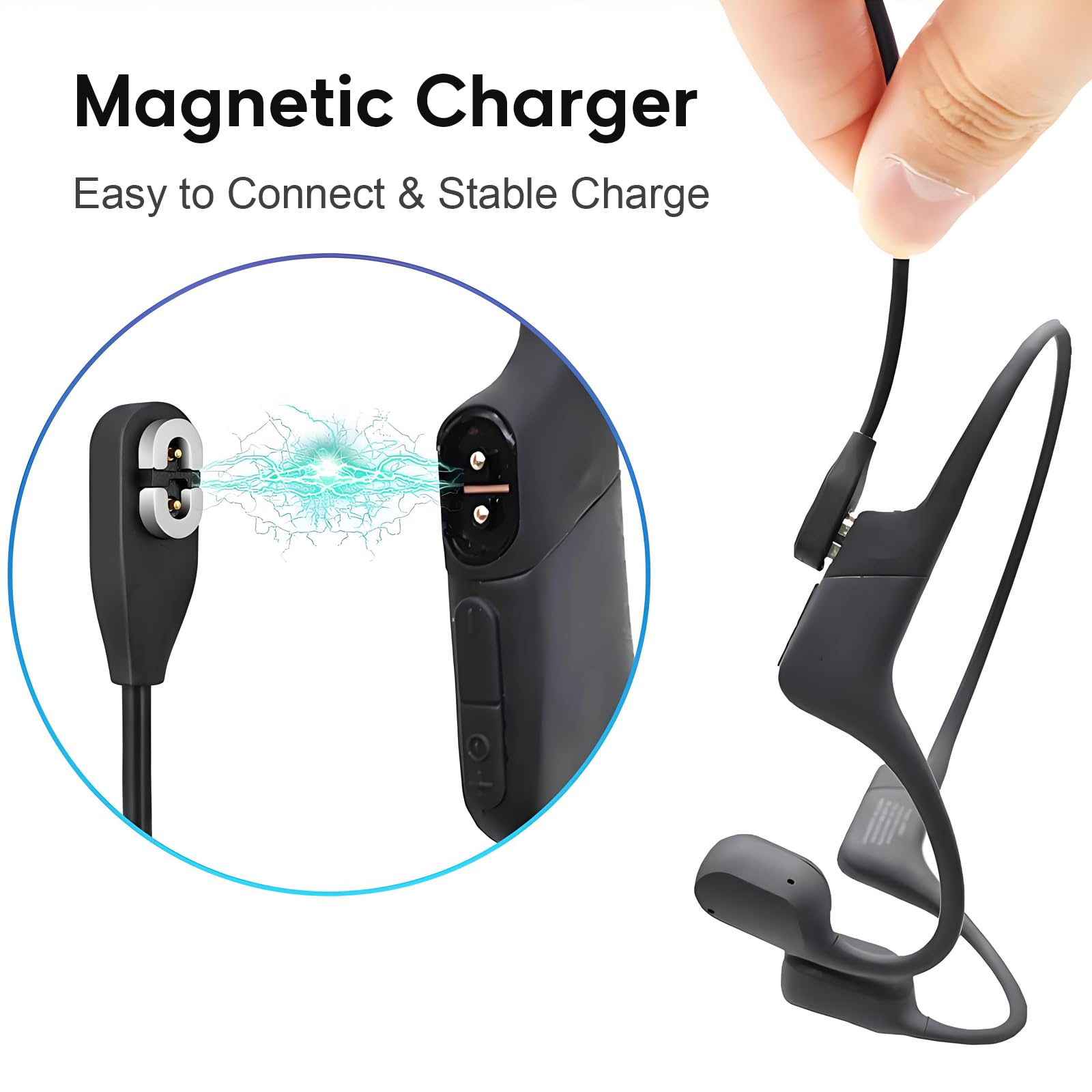sweguard USB C Charger Cable 3.3ft Magnetic Compatible with AfterShokz Aeropex, SHOKZ OPENCOMM, OPENRUN PRO, OPENRUN PRO Mini, OPENRUN, OPENRUN Mini