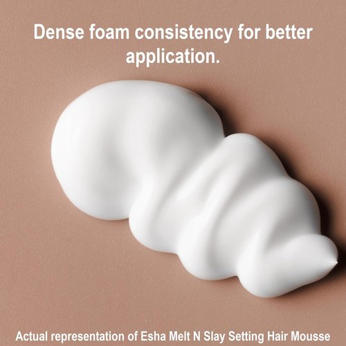 Esha Melt N Slay Daily Setting Hair Mousse - Tame Frizz Flyaways - Style - Long Lasting Hold - Moisturize (12 Fl oz)