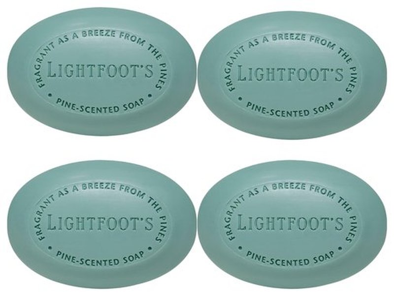 Perdy Good Lightfoot's Pine Soap for Men (Set of 4 Bars) All Natural Pine Scented Mens Athletic Soap for Body or Hands