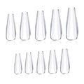 Wiselooker 500pcs Coffin False Nails Extension Tips Clear Full Cover 10 Sizes for Acrylic Nails Fake Nails Gel Nails