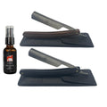GENTS Straight Razor Shaving Set – 2 Stainless Steel Straight Edge Razors with Leather Cases (Black Wood & Hardwood) + Sandalwood Pre-Shave Oil, Professional Barber Kit for Men