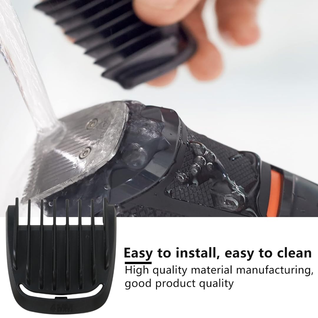 JRSHOME 2026 New Trimmer Replacement 4mm Beard Stubble Hair Guide Guard Comb for Philips Norelco Multigroom MG3750 MG3760 MG5750 MG5760 MG7750 MG7770 MG7790 MG7791 (for Extra Wide 41mm T Blade Only)