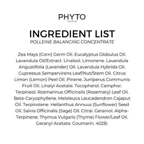 PHYTO POLLEINE Fortifying Balancing Concentrate - 100% Plant-Based Pre-Shampoo Scalp Treatment with 10 Essential Oils - Revitalizes & Soothes All Scalp Types - 1.01 fl oz