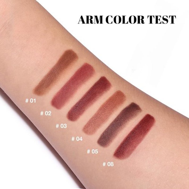Evpct Matte Lipstick & Lip Liner Combo - 3 Pcs Red Reddish Nude Brown Set | Long-Lasting, Waterproof, Ombre Effect