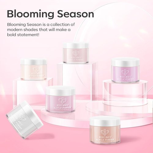 Modelones Acrylic Powder, 6 Colors Transparent Jelly Nude Nail Powder Milky White Pink Nude for Nail Art 3D Nail Carving French Nail Extension, Gifts for Women