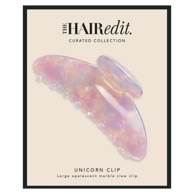 The Hair Edit Unicorn Clip - Large Opalescent Marble Claw Clip