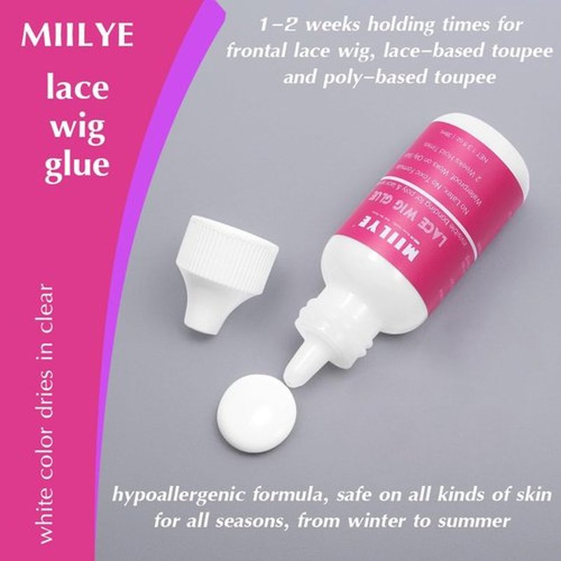 MIILYE Wig Glue Spray Set for Front Lace | White Glue and Remover With Melting Band | Lace Kit for Wig Installation