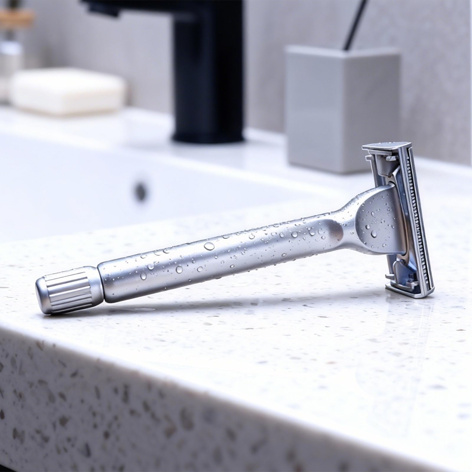 Magyfosia Classic Long Handle Heavy Weight Butterfly Open Double Edge Safety Razor for Men & Women with 10 Stainless Steel Blades,Smooth and Clean Shave Machine,Unique Gifts for Him