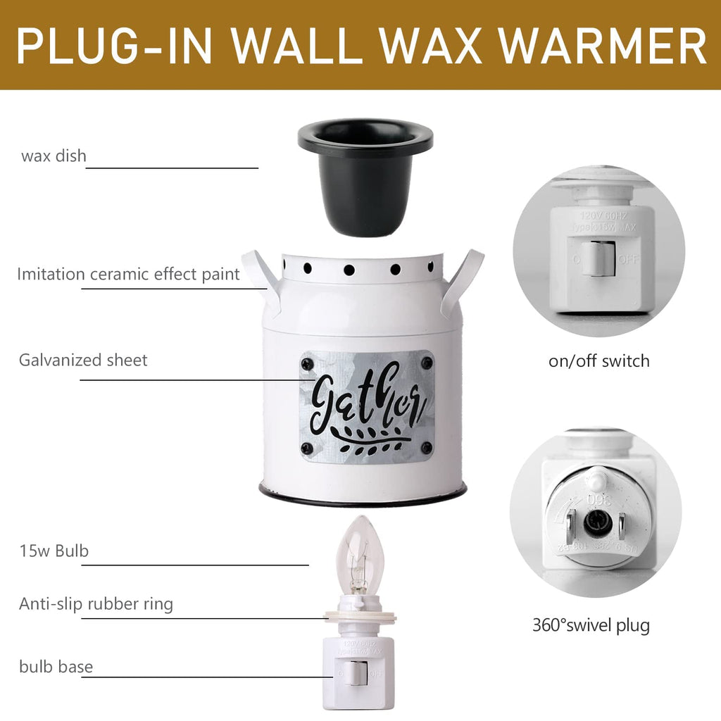 NAFANG Wax Warmer Small Size Milk can Metal Wax Melt Warmer,Wax Burner Fragrance Warmer, Plug in Fragrance Wax Warmer for Scented Candle Wax Melts and Tarts