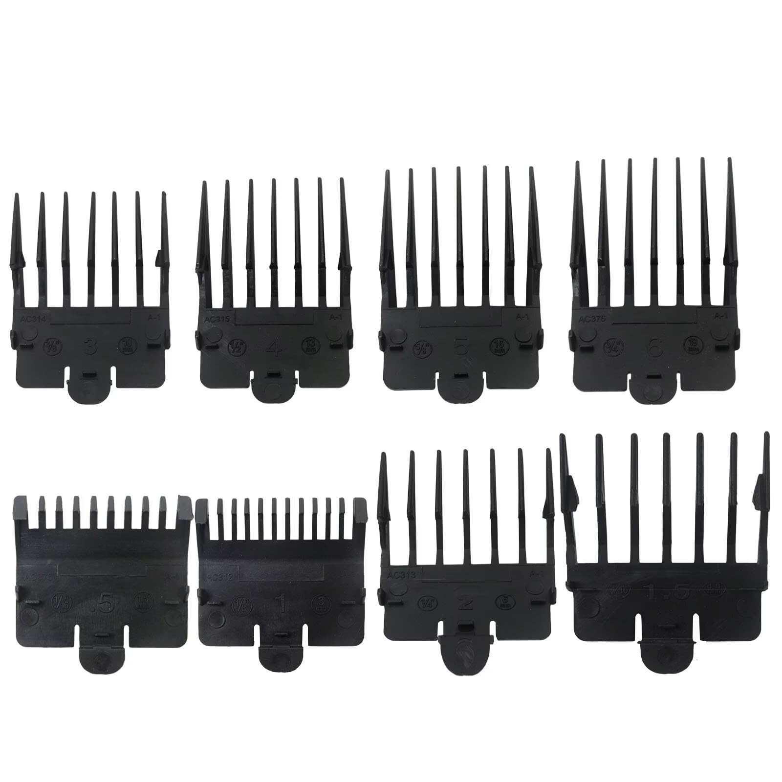 Zafina-UP 8pcs Clipper Guards for BaBylissPRO Barberology FX870, FX880, FX825, and FX673 Clippers, Trimmer Replacement Guards 8 Length (1/16, 1/8, 3/16, 1/4, 3/8, 1/2, 5/8, 3/4inch)