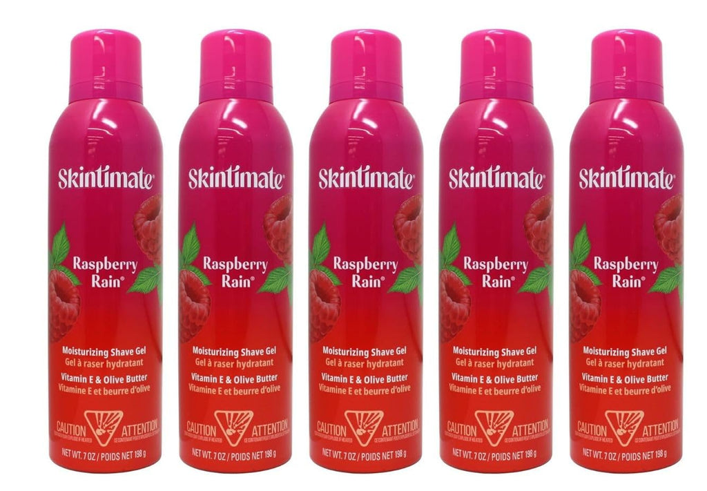 Skintimate Signature Scents Shave Gel, Raspberry Rain, 7 oz (Bundle of 5)