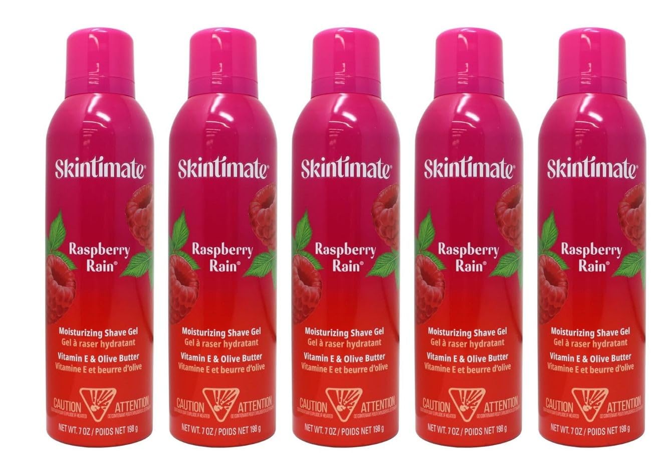 Skintimate Signature Scents Shave Gel, Raspberry Rain, 7 oz (Bundle of 5)