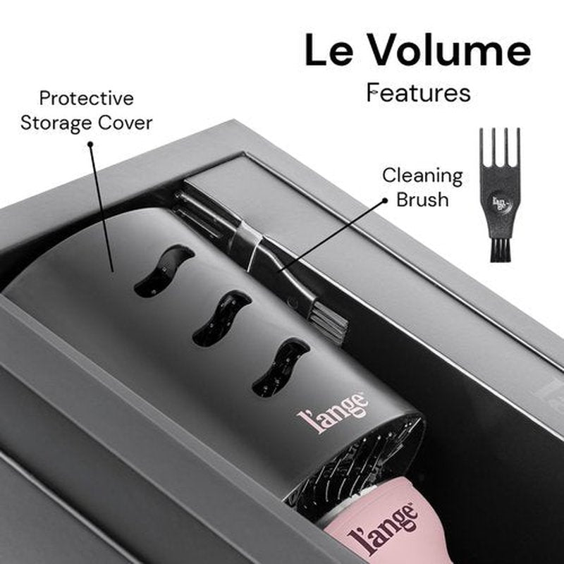L'ANGE HAIR Le Volume 2-in-1 Titanium Blow Dryer Brush | Frizz Control Blowout Hair Dryer Brush For Drying And Straightening | Volumizing Hot Air Styler For All Hairstyles | Oval Barrel | Blush - 60mm