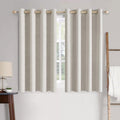 MIULEE Blackout Curtains - 100% Thermal Insulated Linen Textured Drapes | Cream White, 52 x 63 Inch (2 Panels)
