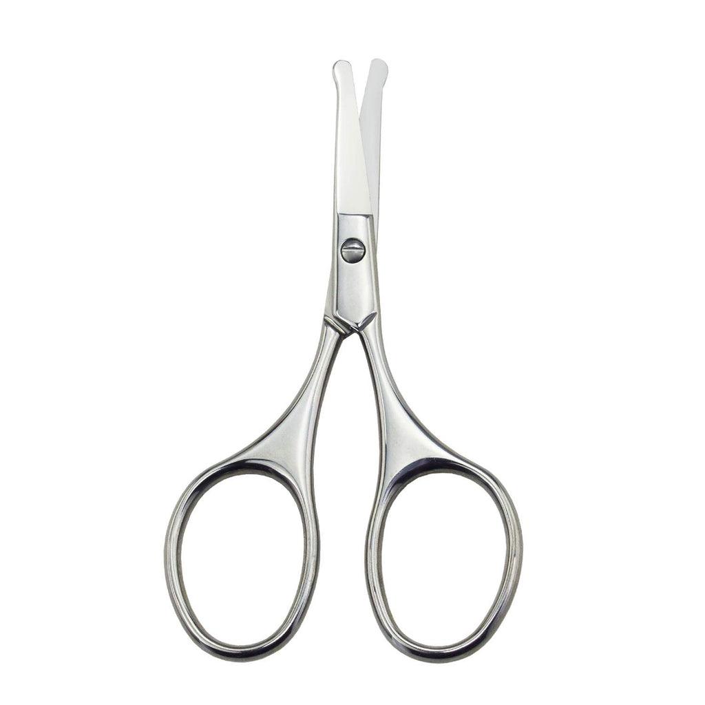 Motanar Nose Hair Trimmer Scissors-3.4' Round Tip Scissors For Ear Eyebrow Beard Mustache Trimming - Multi Purpose Round Personal Beauty Hair Care Tool For Men Women And Baby (Silver Kit)