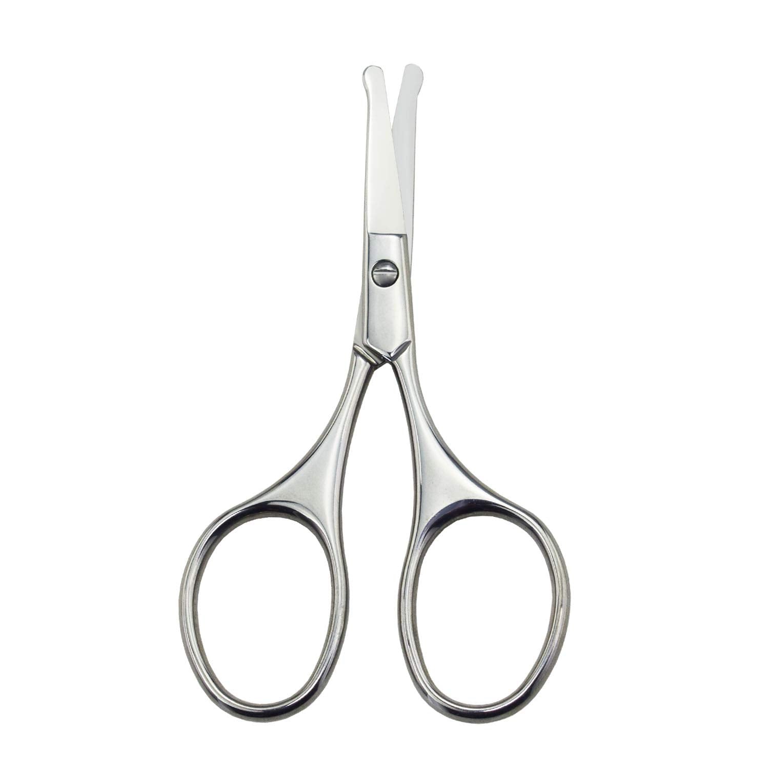 Motanar Nose Hair Trimmer Scissors-3.4' Round Tip Scissors For Ear Eyebrow Beard Mustache Trimming - Multi Purpose Round Personal Beauty Hair Care Tool For Men Women And Baby (Silver Kit)