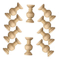 Angoily 10Pcs Unpainted Wood Spindles 1"x2.3" - Decorative Wooden Balusters for Furniture & Crafts - Unfinished Wood Finials for Wine Rack, Bed Frame, Cabinet Decor - Rustic Railing Parts