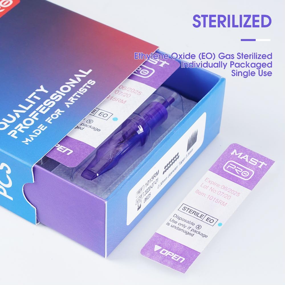 Mast Pro 1207RL Cartridge Tattoo Needles Disposable 20Pcs of One Box Standard #12 Size 7 Round Liner