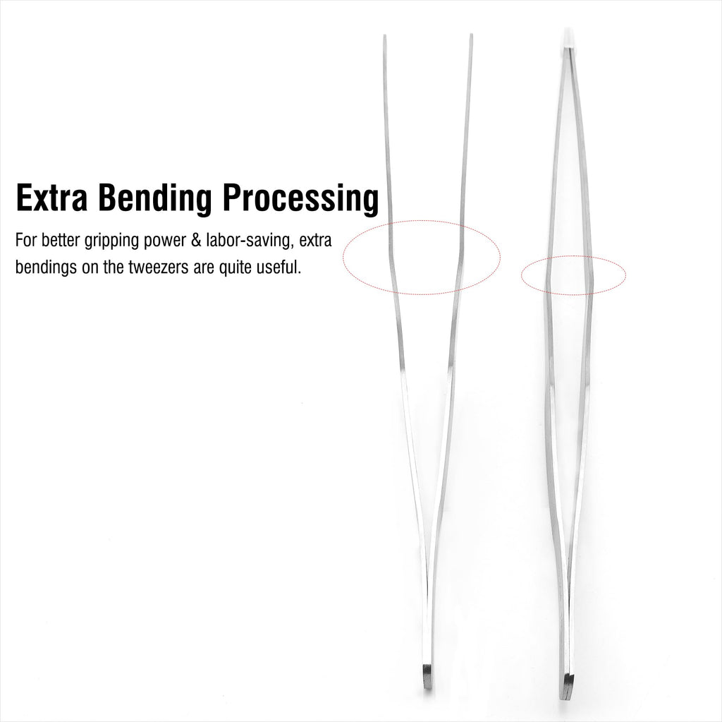 Dxobay 2Pcs 15 inch Extra Long Rustproof Tweezers for Salt & Fresh Water, Heavy Duty Reptile Feeding Tongs for Aquarium & Terrarium, Large Metal Snake Feeding Tongs, SUS 304 Stainless Steel Tweezers