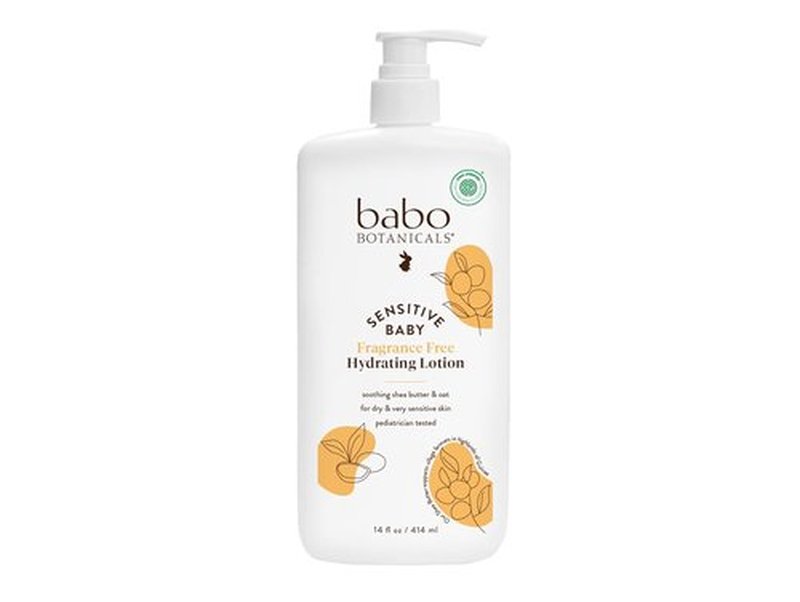 BABO Botanicals Daily Hydrating Baby Lotion - Fragrance-Free Shea Butter & Jojoba Oil - EWG Verified for Sensitive Skin