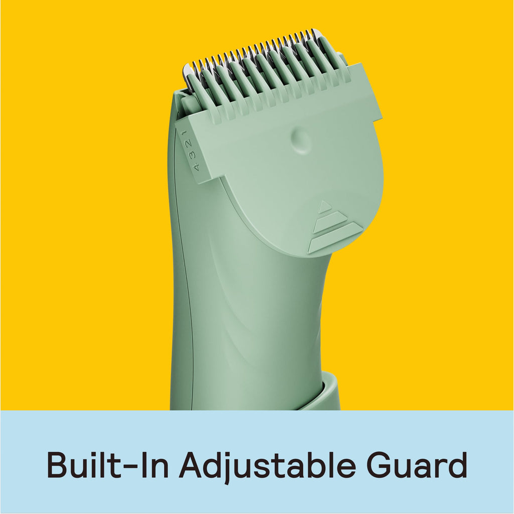 MERIDIAN The Trimmer Plus - Body Hair Trimmer & Waterproof Electric Shaver for Men and Women for Pubic Hair, Chest, Legs & Bikini Line, UBS-C Cable & Charging Dock Included, Sky