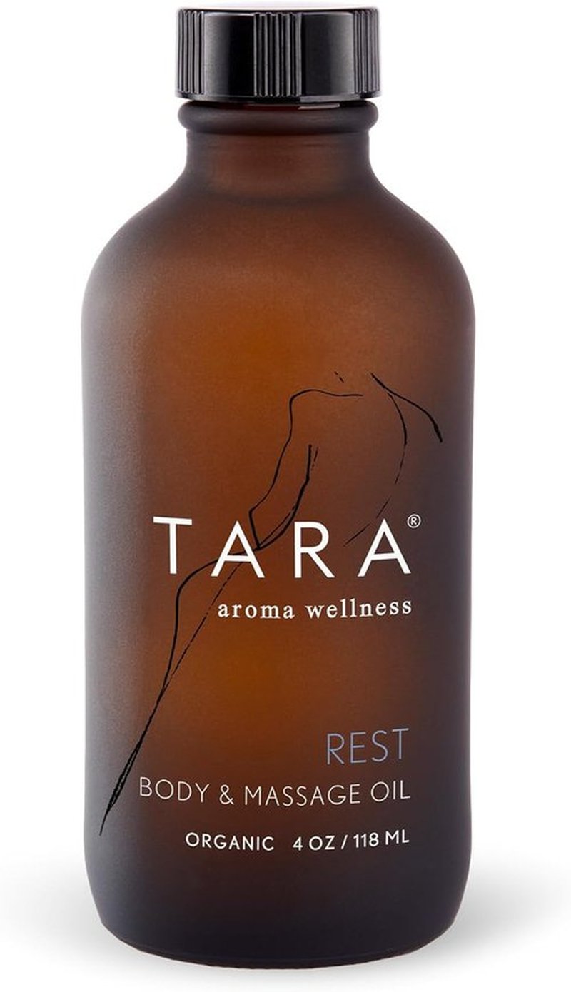 TARA Spa Therapy Body & Massage Oil - Premium Organic Relaxation Blend with Lavender, Chamomile & Sandalwood, 4 oz