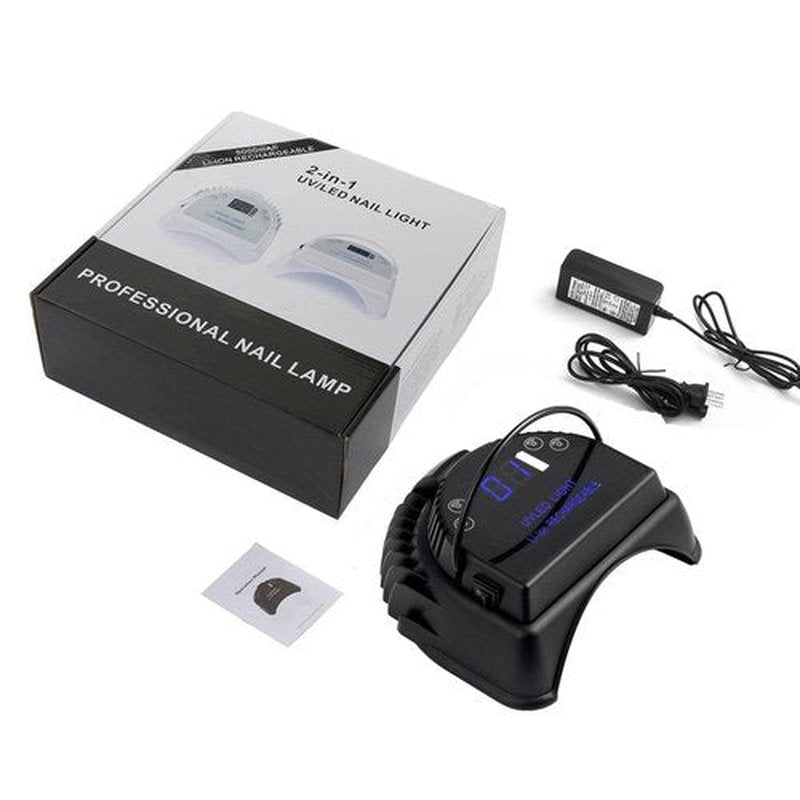 MINI LOP 64W Rechargeable Pro LED Gel Nail UV Light UV LED Nail Lamp Cordless Led Light for Nails(Black)