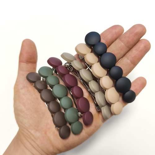 Markuii French Hair Barrettes for Women No Slip Not Easy to Break Half Up Medium to Small Hair Barrette Clips for Thin, Short or Fine Hair, 6 Pack
