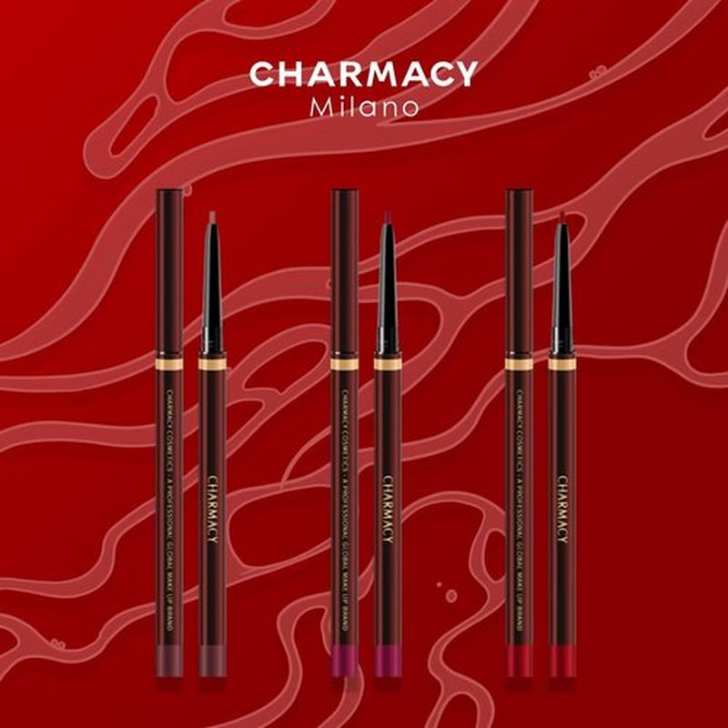 CHARMACY Twist Up Lip Liner Pencil - Waterproof & Smudge-Proof | High Pigment Creamy Formula | Universal Shades #03