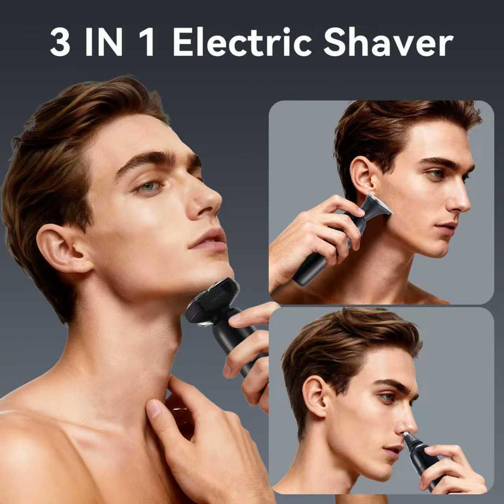 Electric Razor for Men, Magnetic Shavers for Men Face, Wet Dry Mens Electric Razors for Shaving Face, USB-C Rechargeable Multi-Functional Rotary Shaver with Nose Sideburns Hair Trimmer