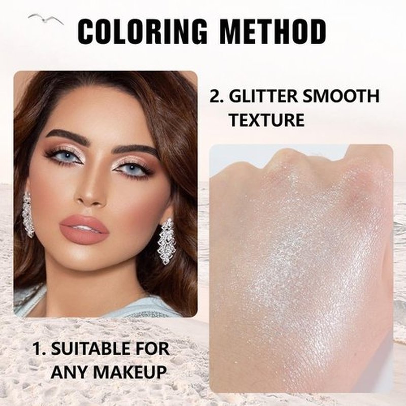 Evpct Pear White Shimmer Eyeshadow Palette - High Pigment Glitter Cream for Older Women | Mini Size