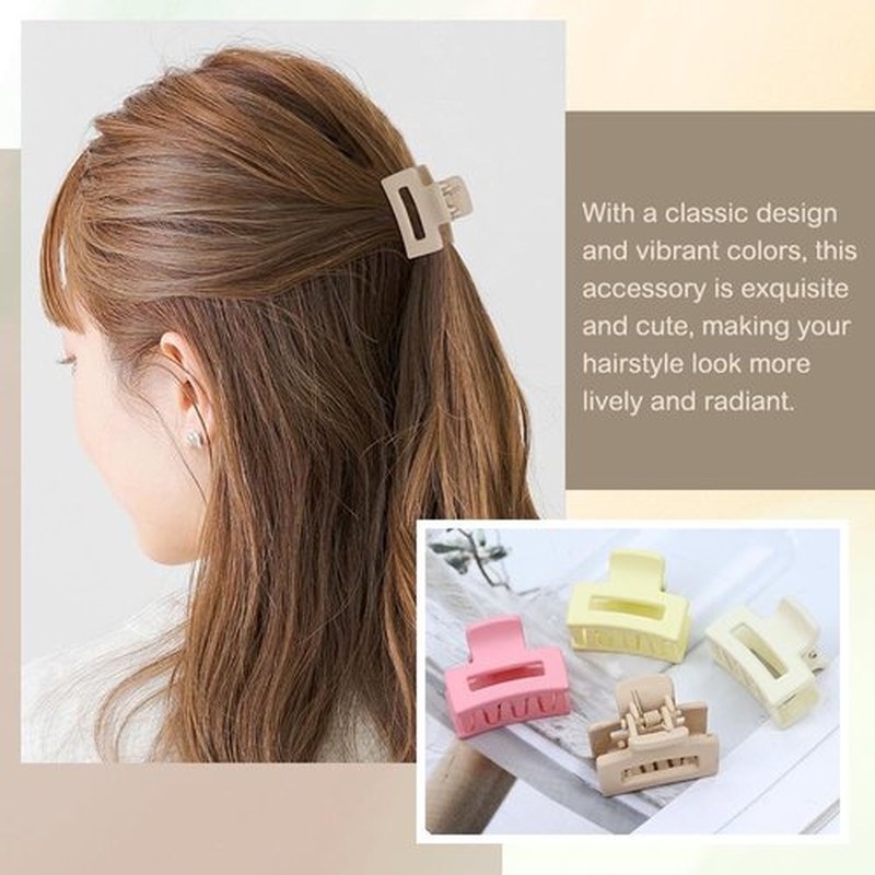 Dizila 100 Pieces 2.5cm/0.1" Candy Color Small Non-slip Rectangle Plastic Hair Claws Clips Mini Hair Clamps Barrettes Hair Accessories for Women Girls Teens Kids