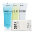 10 Sets Hotel Toiletries Set Bulk, 40 Pcs Travel Mini Bundle Amenities with Shampoo, Conditioner, Body Wash & Bar Soap - White Tea Scent - Guest Supplies for Airbnb, Motel, Hospitality