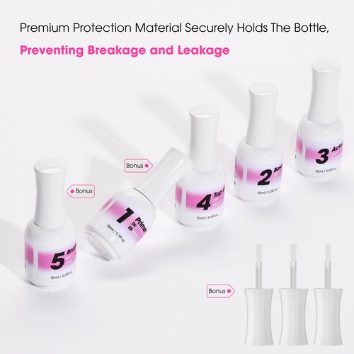 NAGAIA Premium Nail Dipping System, Dip Essential Liquid Set, All In One Dip Liquid Kit, Home & Salon Nail Dipping Manicure, Air Dry Dip Powder System, Salon Acrylic Nail Alternative, 3 Replaced Brush